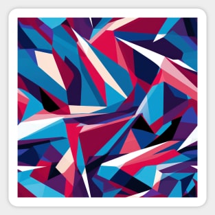 Cubist Harmony: Modern Geometric Dance in Pink, Blue, and Violet Sticker